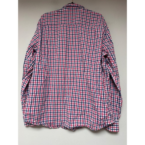 Crown & Ivy Classic Fit Gingham Plaid Long Sleeve Button Down Shirt Men XL Red - Picture 5 of 6